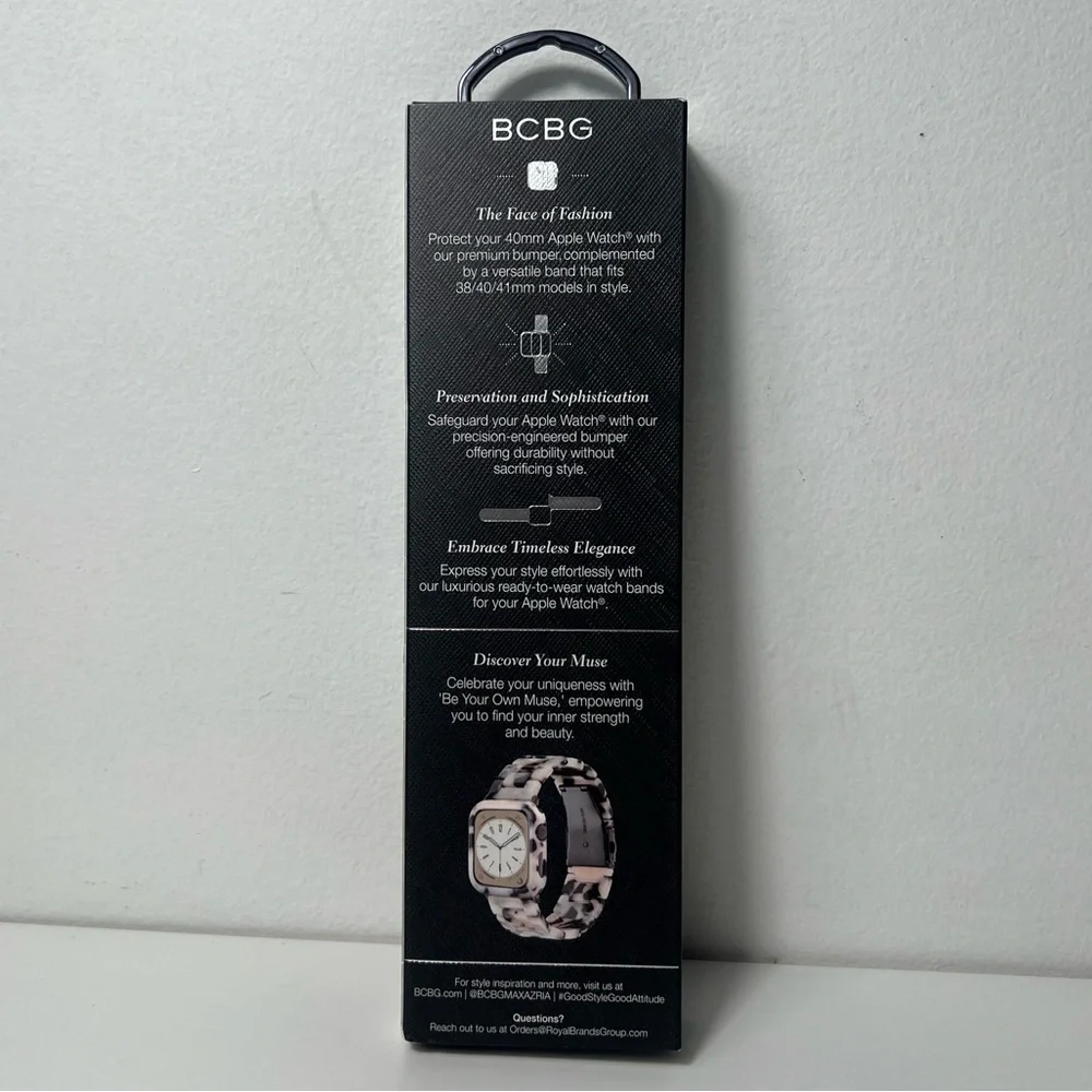 BCBG Tortoise Shell Apple Watch Resin Band W/ Bumper Case